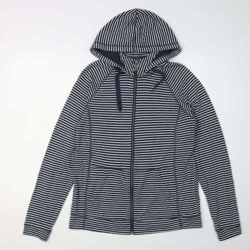 Mountain Warehouse Women's Blue Striped Full Zip Hoodie Size 14