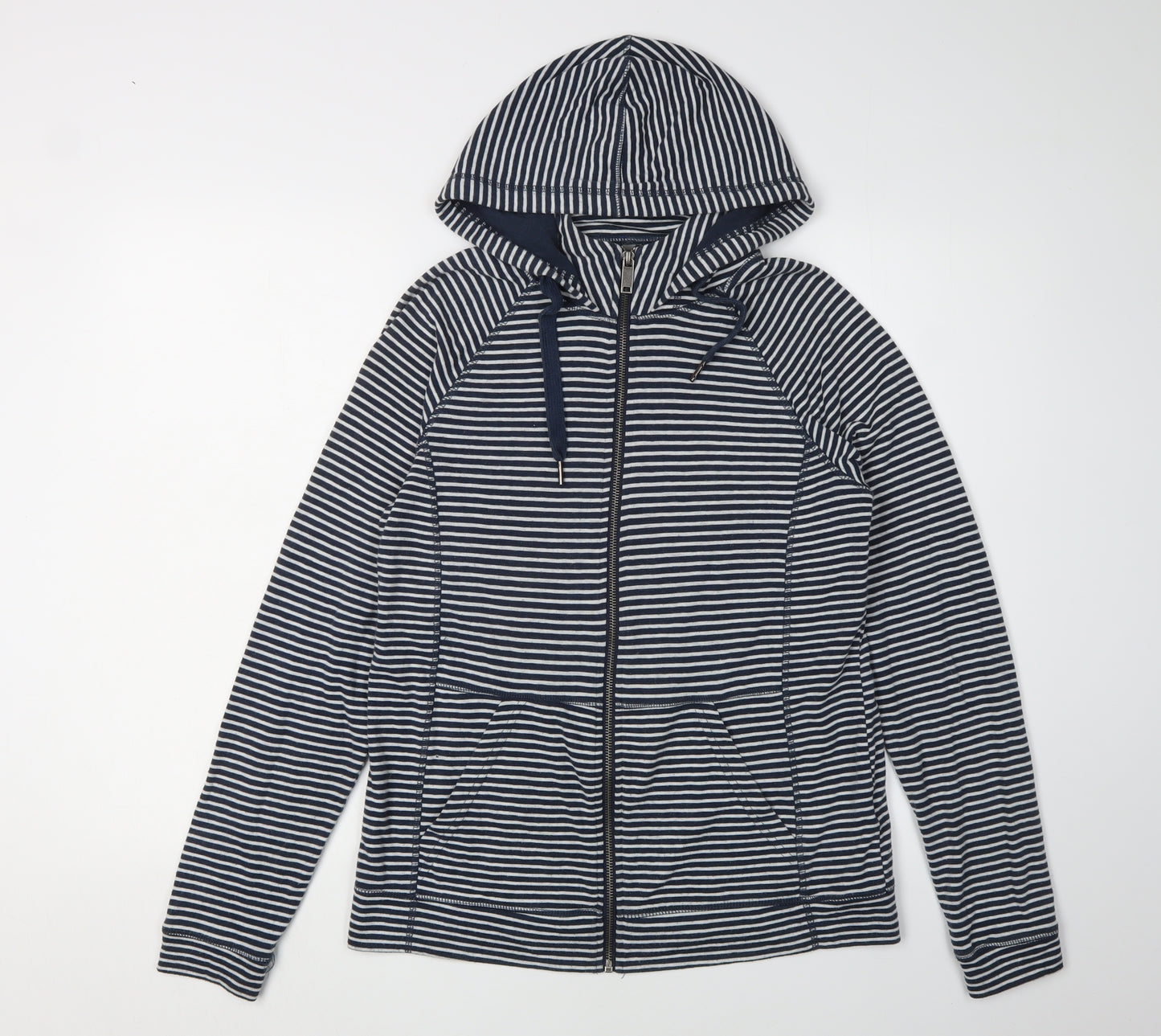 Mountain Warehouse Women's Blue Striped Full Zip Hoodie Size 14