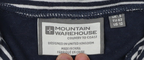 Mountain Warehouse Women's Blue Striped Full Zip Hoodie Size 14