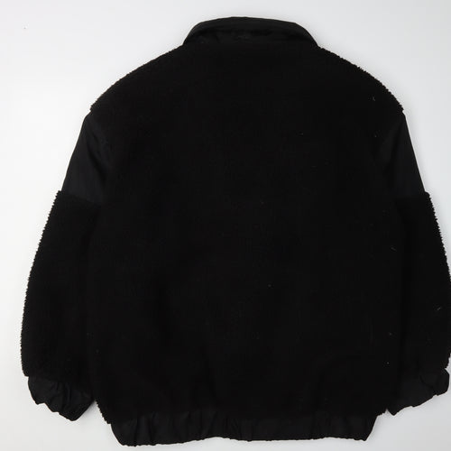 PrettyLittleThing Women's Black Fleece Jacket Size 12