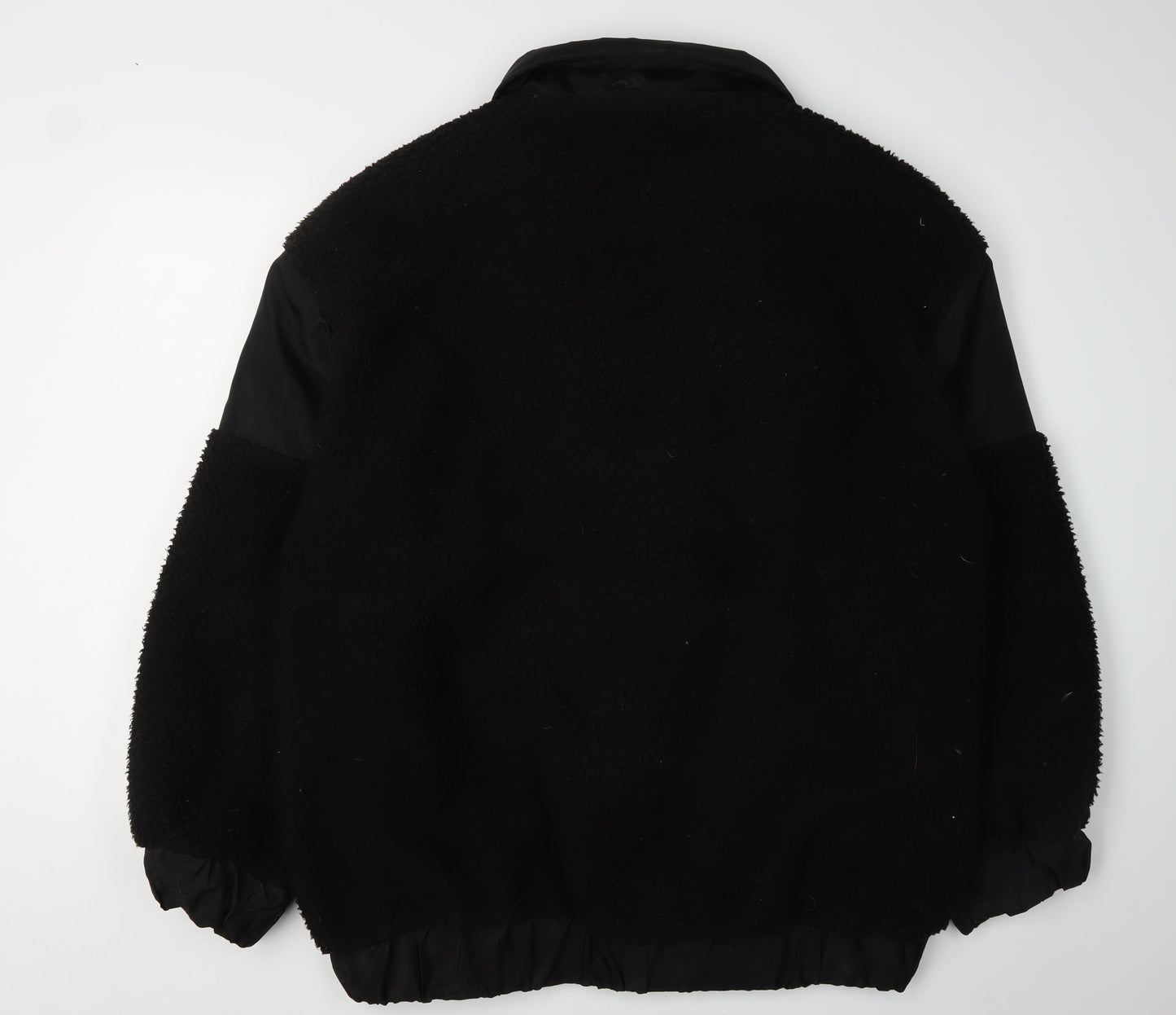 PrettyLittleThing Women's Black Fleece Jacket Size 12