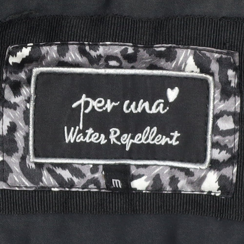 Per Una Women's Black Parka Coat M Hooded