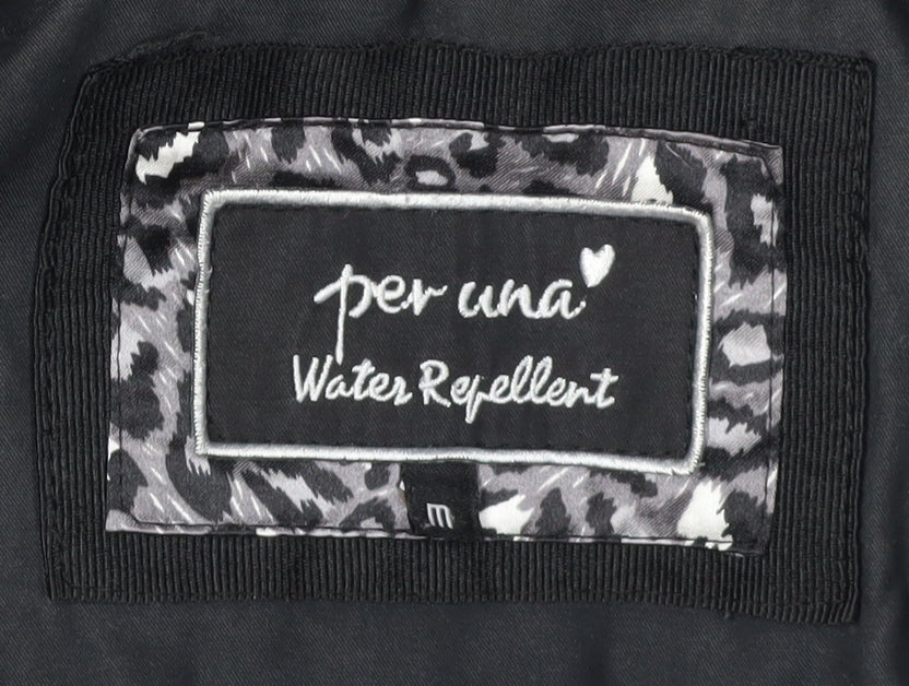 Per Una Women's Black Parka Coat M Hooded