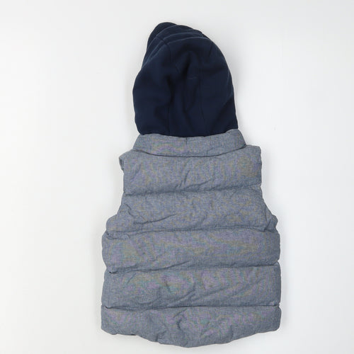 Next Baby Unisex Puffer Jacket Blue Grey 6-9 Months