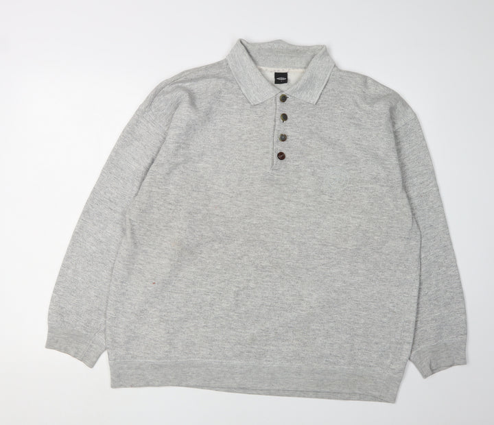 C&A Men's Grey Henley Sweatshirt L, Collared, Stylish