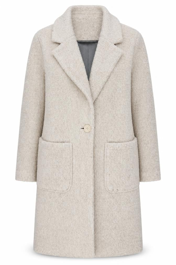Front view of Next Women's Beige Long Overcoat, size 12