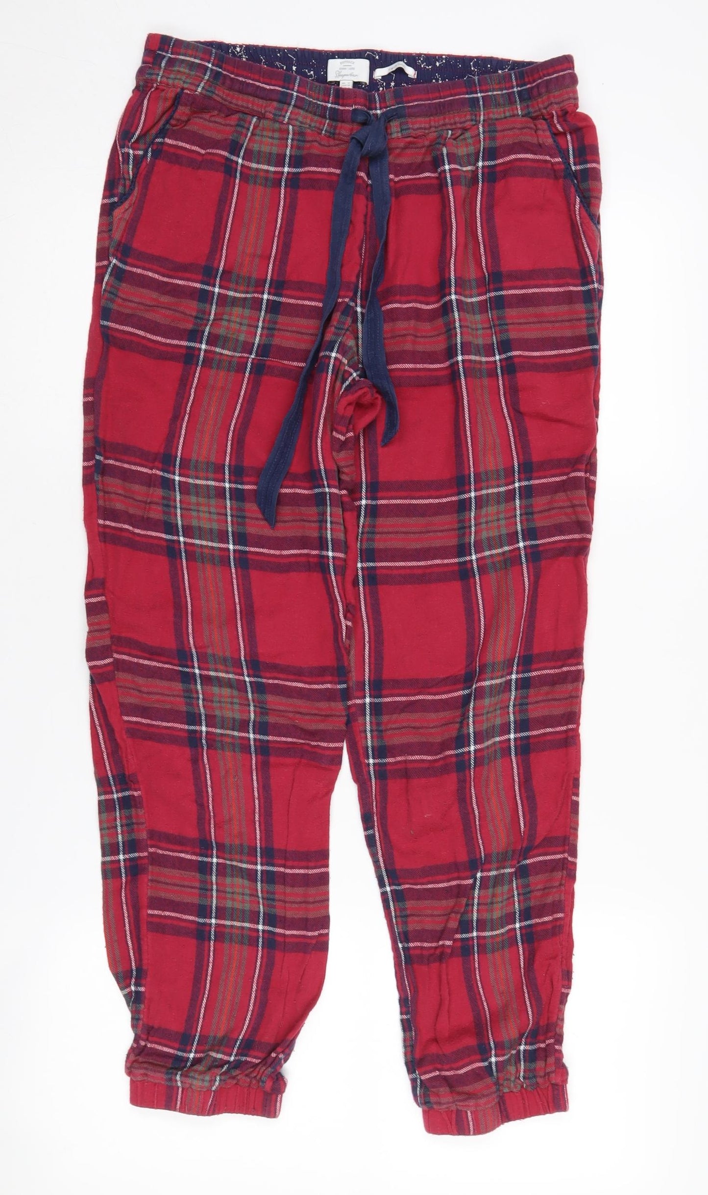FatFace Women's Red Check Pyjama Pants Size 12