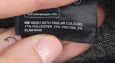 H&M Women's Black Herringbone Trousers, Size M