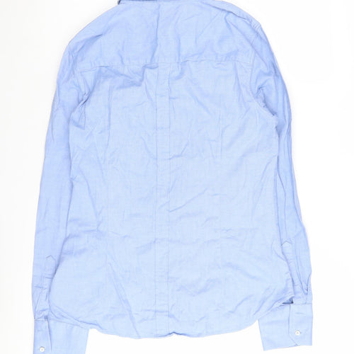Zara Basic Men's Blue Shirt M Long Sleeve Button-Up