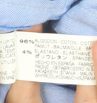 Zara Basic Men's Blue Shirt M Long Sleeve Button-Up