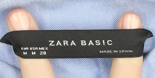 Zara Basic Men's Blue Shirt M Long Sleeve Button-Up