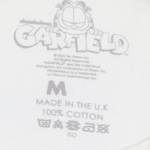 Men's Garfield White Graphic T-Shirt, M