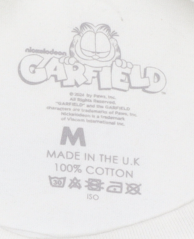 Men's Garfield White Graphic T-Shirt, M