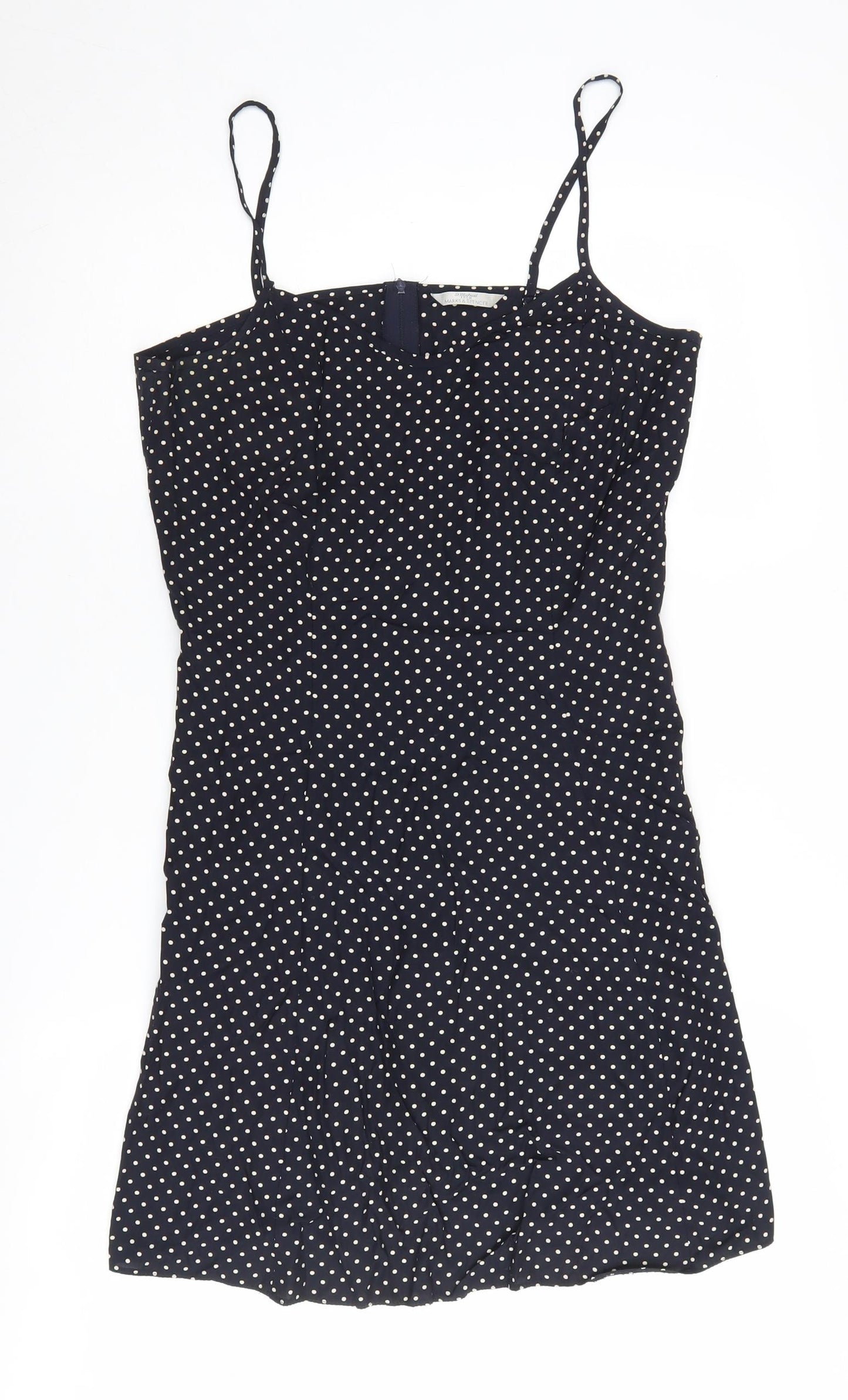 Marks and Spencer Women's Black Polka Dot Slip Dress