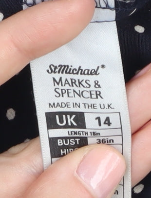 Marks and Spencer Women's Black Polka Dot Slip Dress