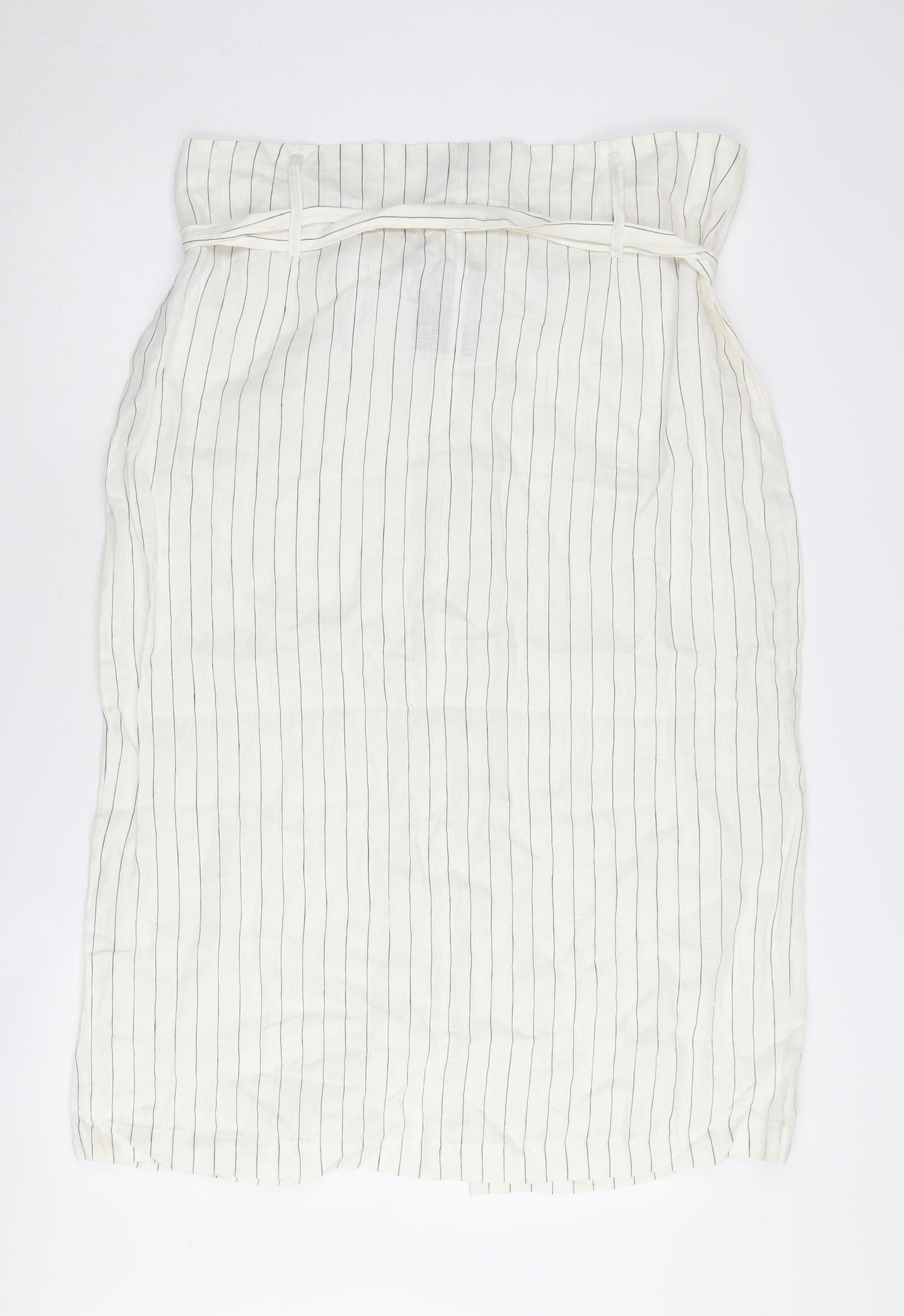 Forever 21 Women's Ivory Striped Midi Pencil Skirt