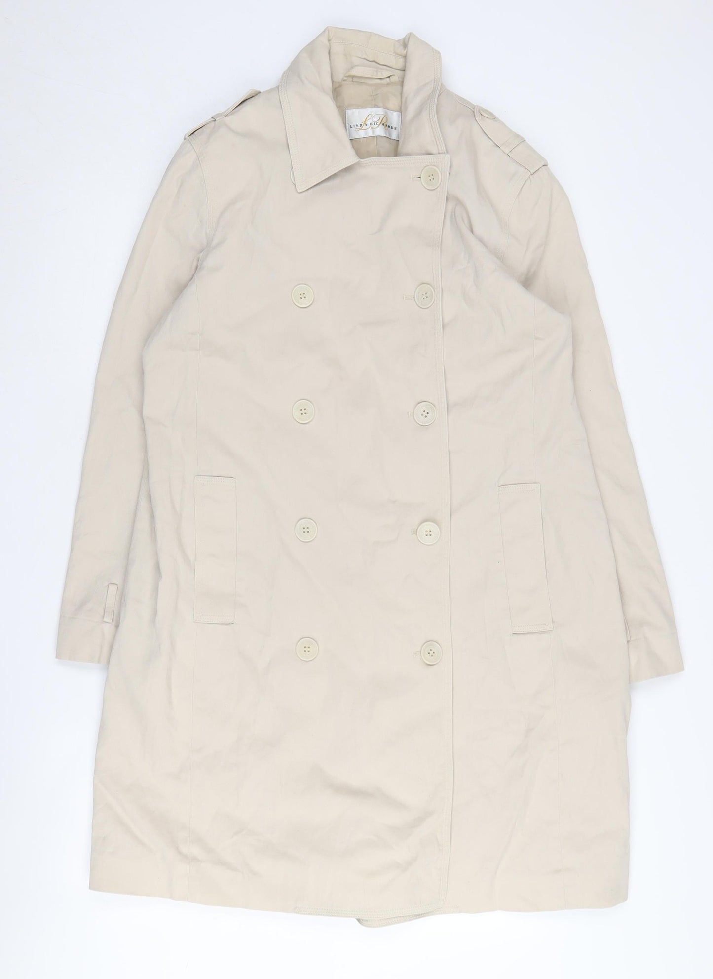 Linda Richards Women's Beige Trench Coat Size L