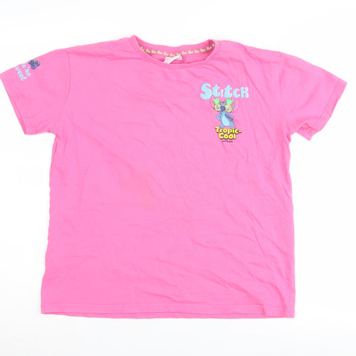 Primark Disney Stitch Girls Pink Graphic T-Shirt 11-12 Years