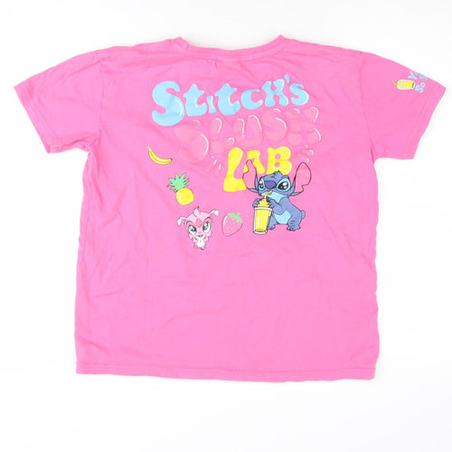 Primark Disney Stitch Girls Pink Graphic T-Shirt 11-12 Years