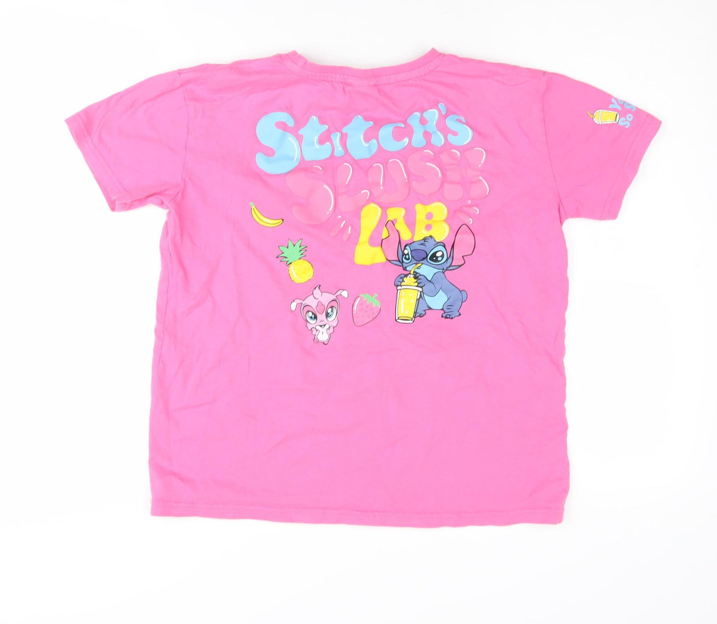 Primark Disney Stitch Girls Pink Graphic T-Shirt 11-12 Years