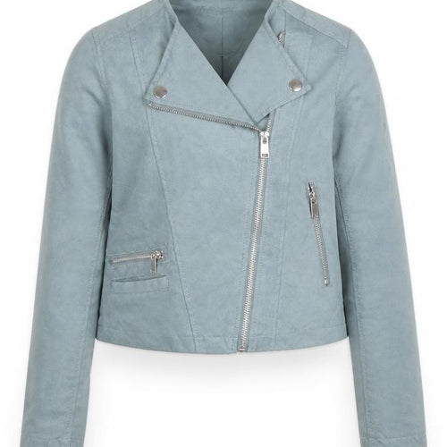 H&M Girls Green Motorcycle Jacket, 11 Years, Zipped Pockets