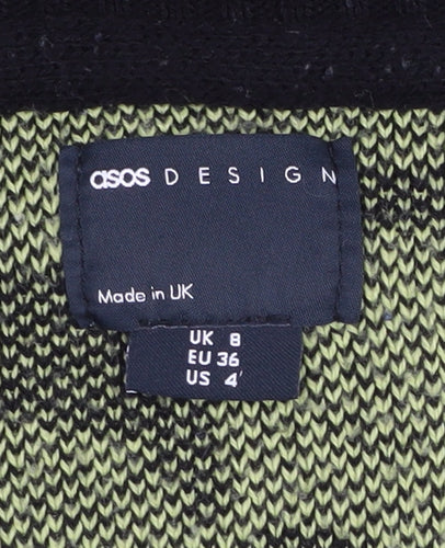 ASOS DESIGN Women's Floral Knit Jumper Size 8 Black/Green