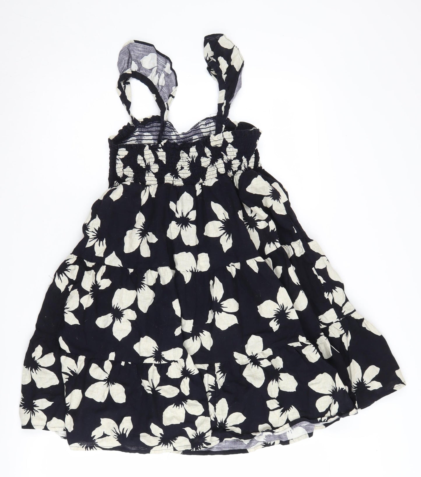 Marks and Spencer Girls Black Floral Cotton Dress 12-13 Years