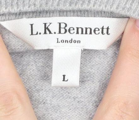 L.K. Bennett Women's Grey Wool Cashmere Pullover Jumper L
