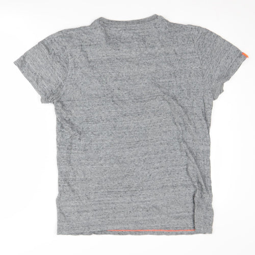 Superdry Men's Grey T-Shirt, Small, Logo Accent