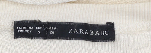 Zara Women's Beige S Short Shift Dress with Crochet Detail