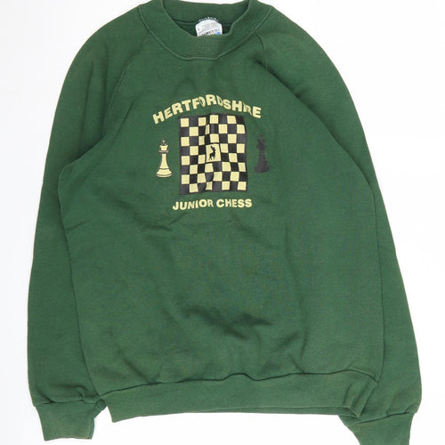 Fruit of the Loom Boys Green Chess Sweatshirt Size S