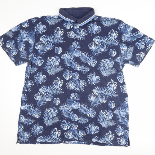 Cotton Traders Men's Blue XL Tropical Polo Shirt