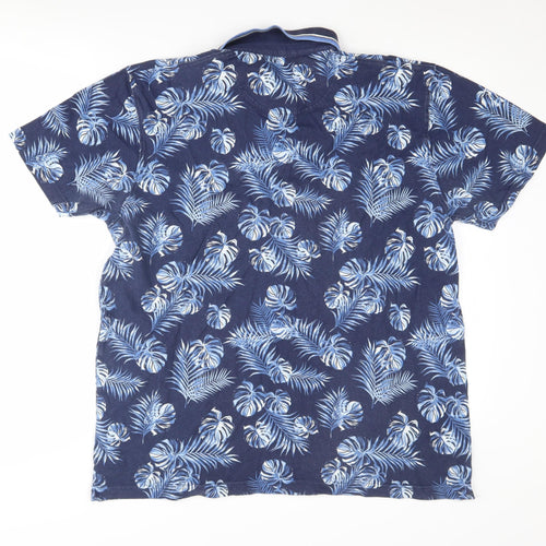 Cotton Traders Men's Blue XL Tropical Polo Shirt