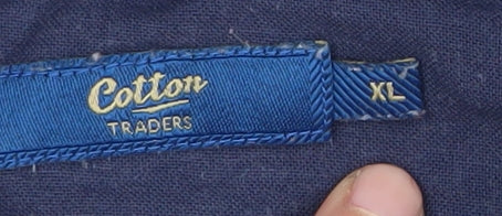 Cotton Traders Men's Blue XL Tropical Polo Shirt