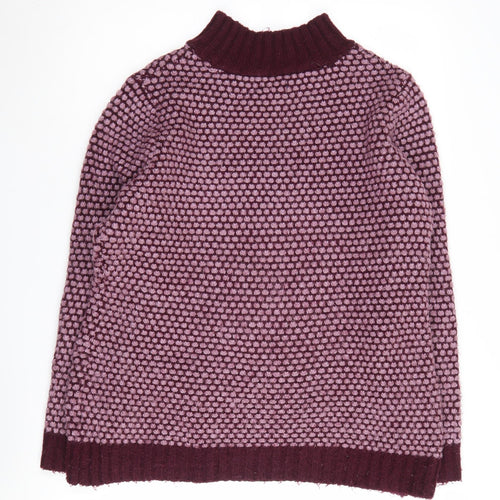 Cotton Traders Women's Purple Mock Neck Jumper Size 16