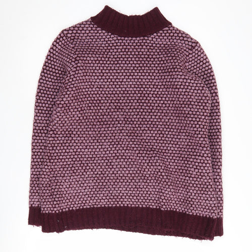 Cotton Traders Women's Purple Mock Neck Jumper Size 16