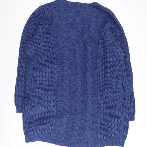 Cotton Traders Women's Blue Cardigan - Size 16