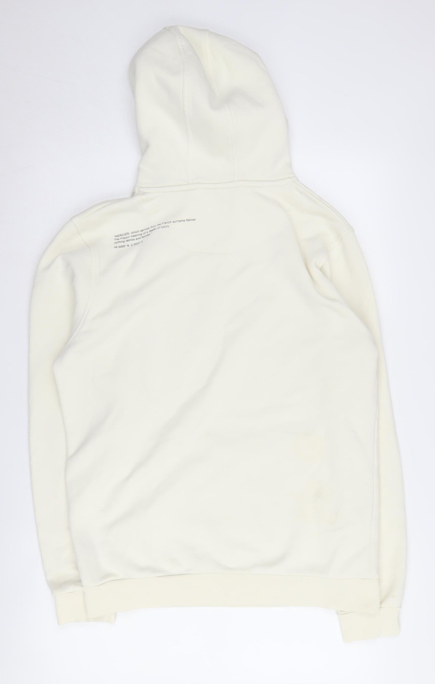 Mercier Men's Ivory Medium Graphic Art Hoodie