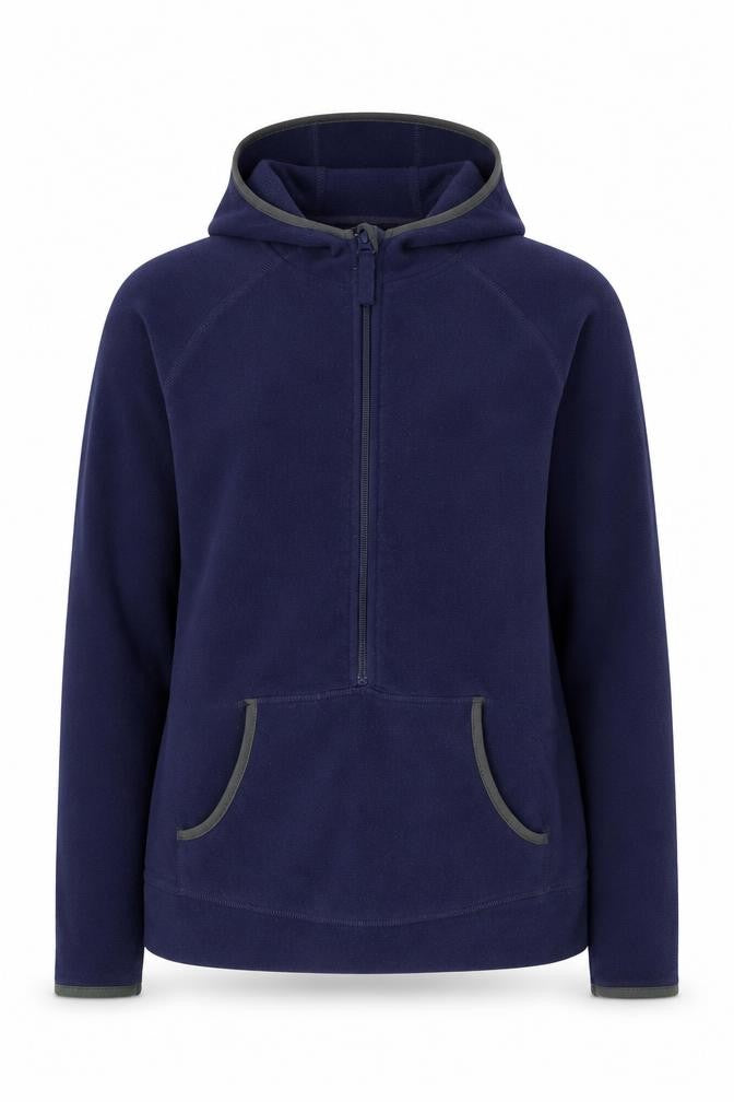 Front view of Crane unisex blue full zip hoodie m size