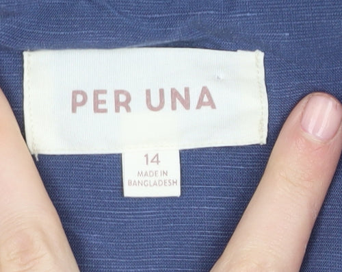 Per Una Women's Blue Blazer - Size 14, Regular Fit