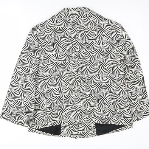 CC Women's Blazer Black/White Geometric Size 12
