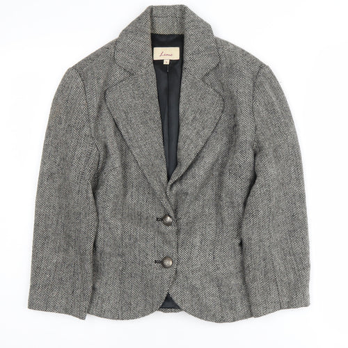Lime Women's Grey Herringbone Blazer UK 8