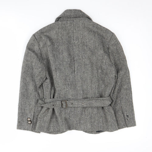 Lime Women's Grey Herringbone Blazer UK 8