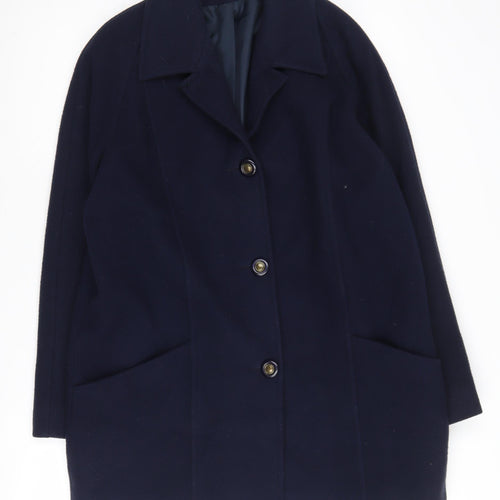 Hamells Women's Blue Wool Mid-Length Coat Size 12
