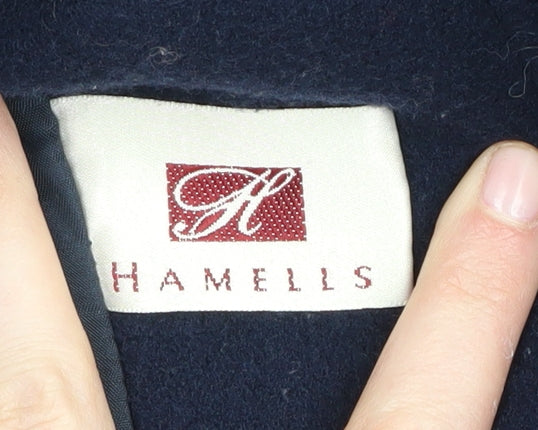 Hamells Women's Blue Wool Mid-Length Coat Size 12