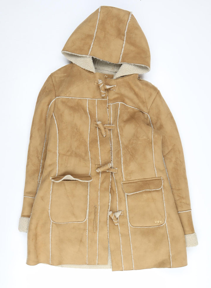 Per Una Women's Beige Duffle Coat, Size M, Winter Warmth