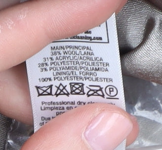 Wallis Women's Beige Pea Coat M with Button Detail