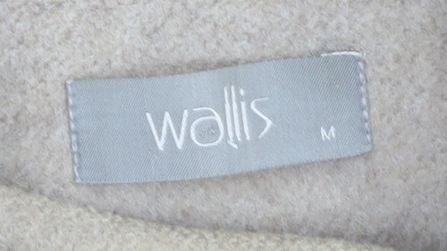 Wallis Women's Beige Pea Coat M with Button Detail