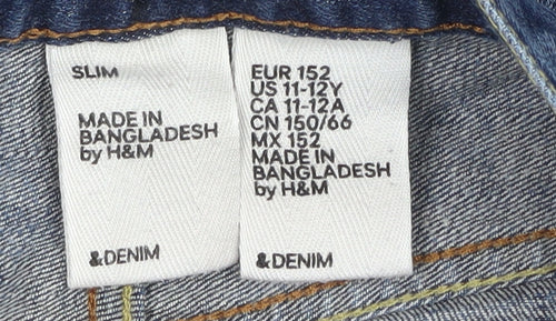 H&M Boys Blue Slim Jeans Size 12Y Casual Denim