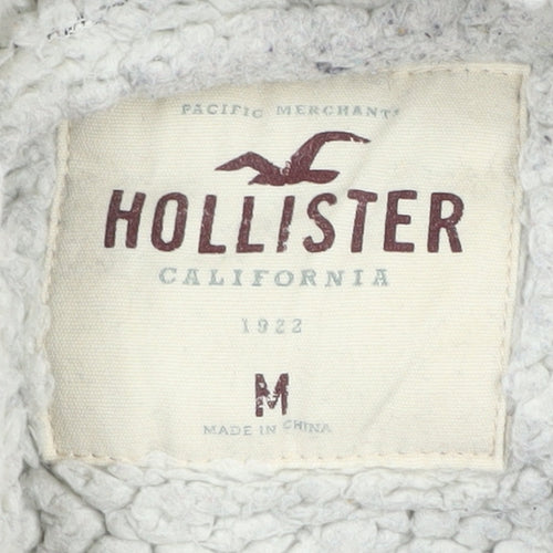 Hollister Men's Blue Zip Hoodie M - Fleece Lined
